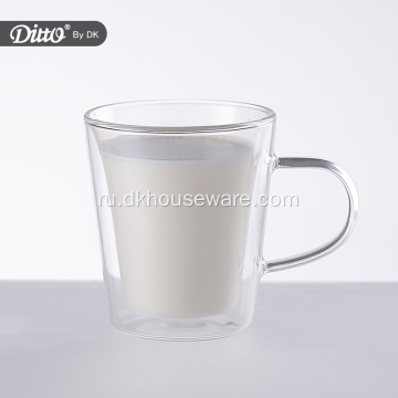 Прозрачная стеклянная чашка для кофе 220 мл
